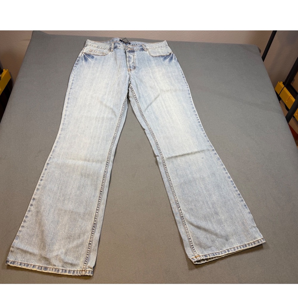 London Jean Women Light Wash Flare Leg Denim Jeans Size 12 100% Cotton